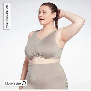 Reebok Studio Ruched Cropped Tank Top (Plus Size) 4X
